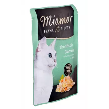 Cibo umido per gatti Miamor Fine Fillets in Jelly 100 g — pesce con carota, gatti adulti, sacchetto