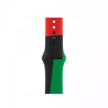 Cinturino Apple 44mm nero Unity Sport Band S/M nero verde rosso