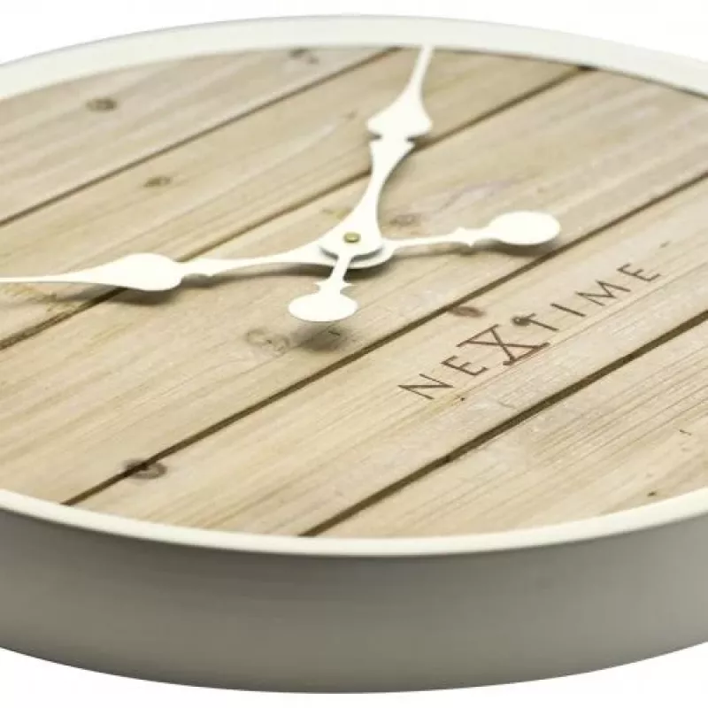 NeXtime orologio 3134wi Plank, Ø50 cm, da parete, bianco