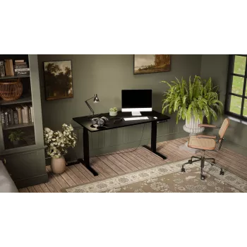 Scrivania con regolazione elettrica in altezza MOON LONG 150x80x72-120 nero