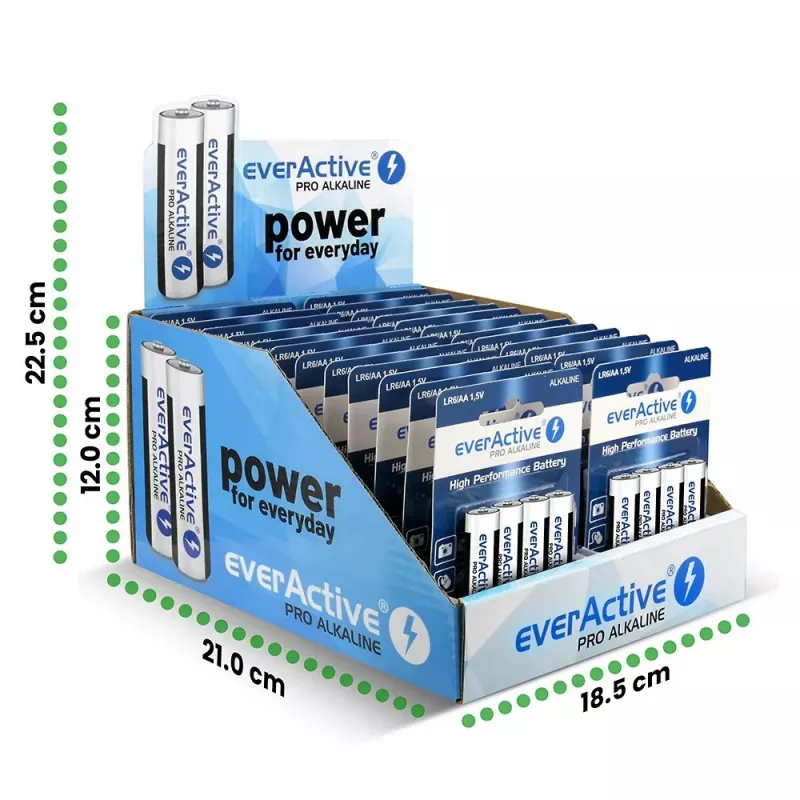 Batterie alcaline everActive LR64BLPADIS — 96 pezzi, formato AA