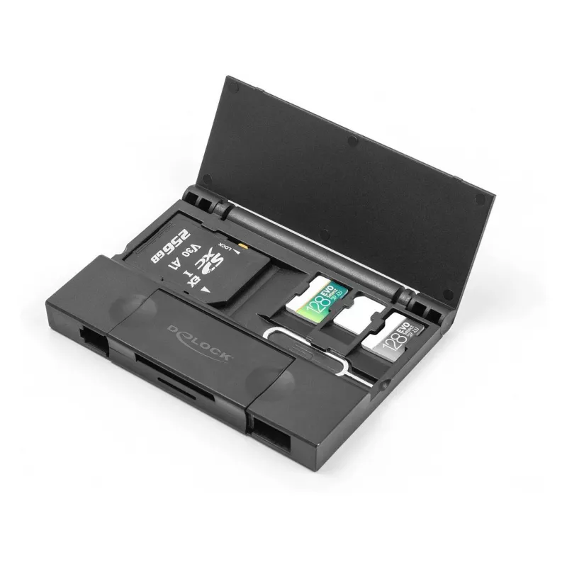 Lettore di schede DeLOCK 91014 USB 3.2 Gen 1 Type-A/Type-C nero MicroSD SD