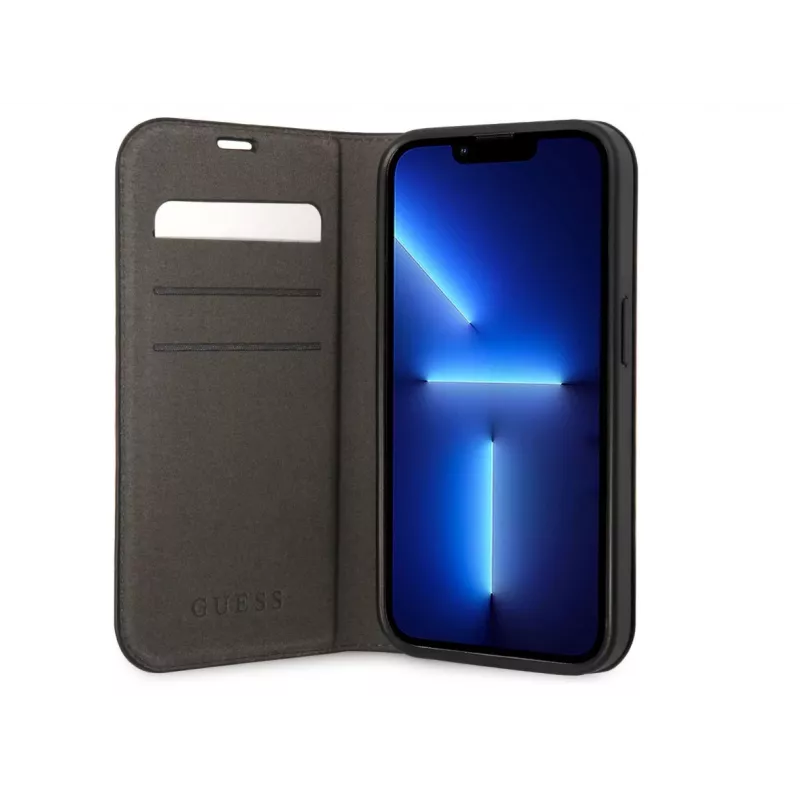 GUESS | Custodia libro | Apple | iPhone 14 Pro Max | gomma/silicone | nero