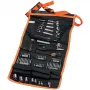 Set meccanico con borsa arrotolabile 76 pezzi nero arancione