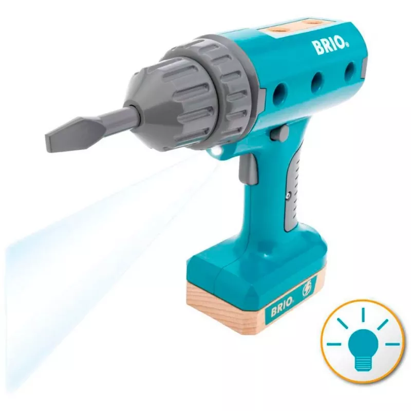 Avvitatore giocattolo BRIO Builder modello 63460000 — design realistico, utensile a batteria
