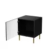 Set comodini 2 pz. cama meble JUNGLE — 53,5×40,5×44 cm, nero opaco MDF/truciolare, gambe dorate