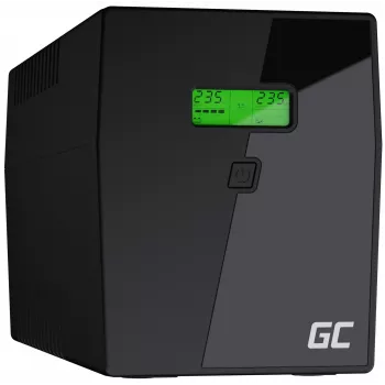 Gruppo di continuità Green Cell UPS09 — Line-Interactive 3 kVA / 1400 W, 230 V, LCD, tower, 5 prese Type-F