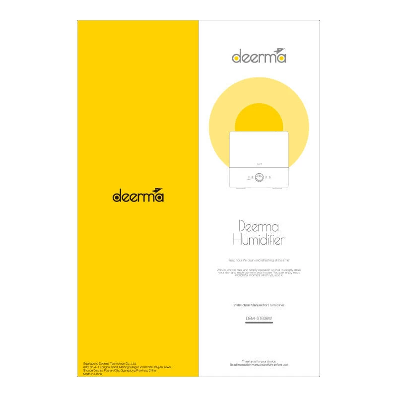 Umidificatore Deerma ST636W, serbatoio 4,5 L, 28 W, oro/bianco, 277×156×270 mm