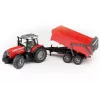 Modello trattore BRUDER Massey Ferguson 7480 con rimorchio ribaltabile
