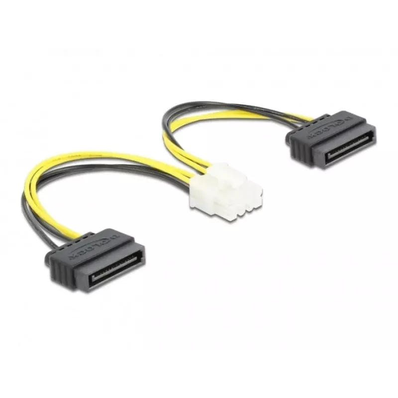 Cavo di alimentazione DeLOCK 83020 2 x 15 pin SATA a 8 pin EPS 15 cm