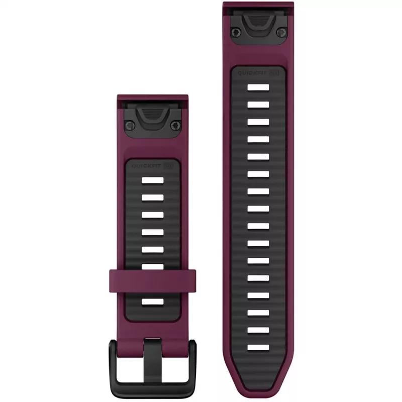 Cinturino in silicone per orologio GARMIN Quickfit 010-13391-04, 20 mm, grafite/rosso