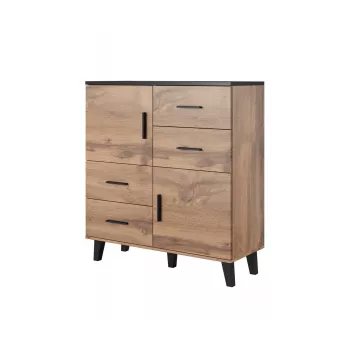 Cama sideboard LOTTA 110 2D4S rovere wotan/nero opaco