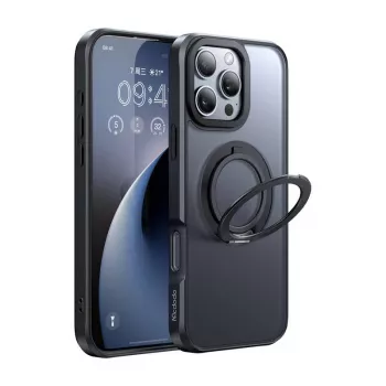 Custodia protettiva con MagSafe McDodo PC-4933 per iPhone 16 Pro Max con supporto integrato, nero