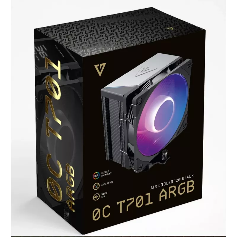 Dissipatore CPU ad aria MODECOM Volcano 0C T701 ARGB 12 cm nero