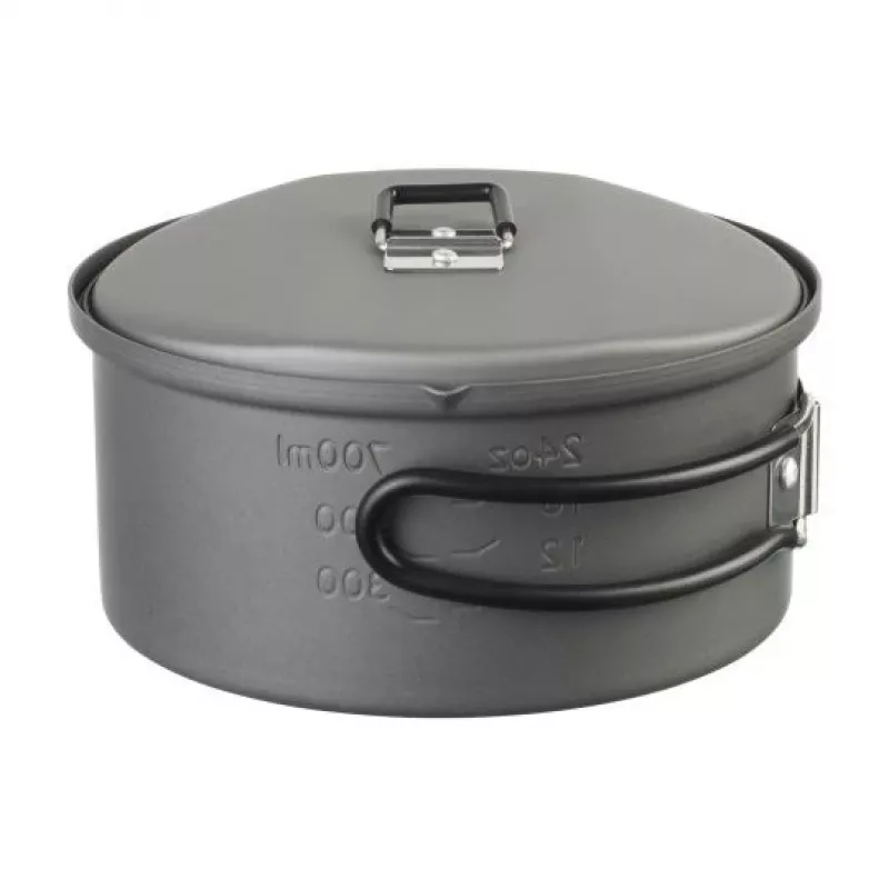ESBIT PT1100HA Set da cucina da campeggio – pentola in alluminio 1,1 L, Ø14,8 cm, 227 g, nero