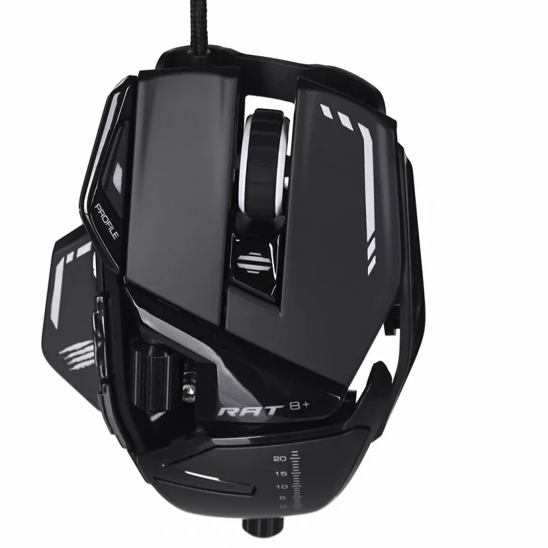 Mouse da gaming MadCatz R.A.T. 8+ — per destrimani, ottico, 16000 DPI, 11 tasti, USB Type-A, 145 g