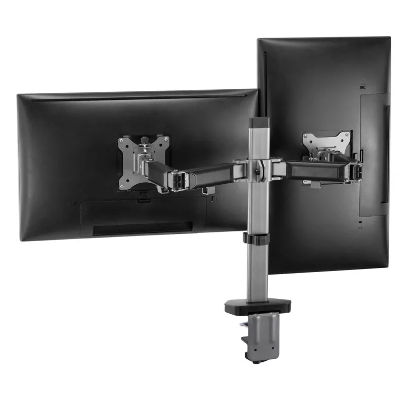 Staffa da incasso per due monitor Deluxe Ergo Office, 17-32, max. 9 kg, ER-449