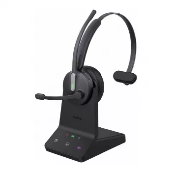 Cuffia mono wireless Yealink WH64 Pro Teams con compatibilità Bluetooth e UC, microfono con cancellazione del rumore