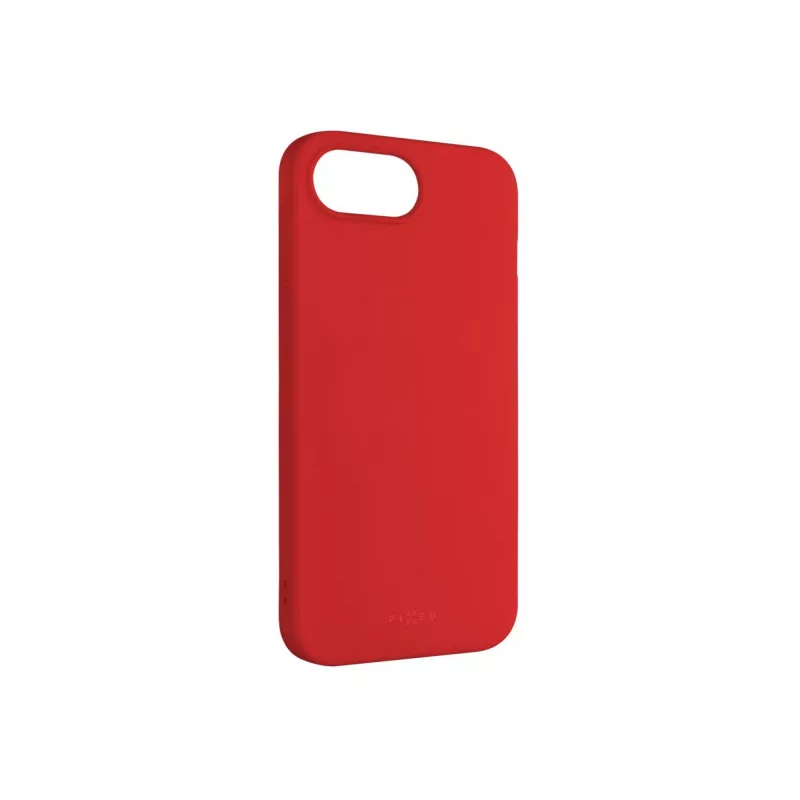 Cover posteriore per cellulare FIXED per Apple iPhone 16e, gomma, rosso, custodia protettiva sottile