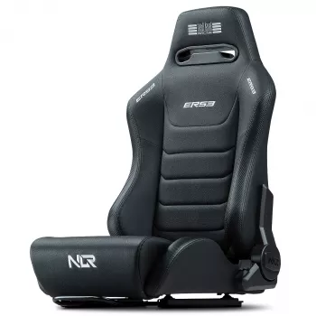 Sedile a guscio racing con schienale regolabile Next Level Racing ERS3 Elite Premium — ecopelle nera, schienale reclinabile, compatibile con montaggio su cockpit e pavimento