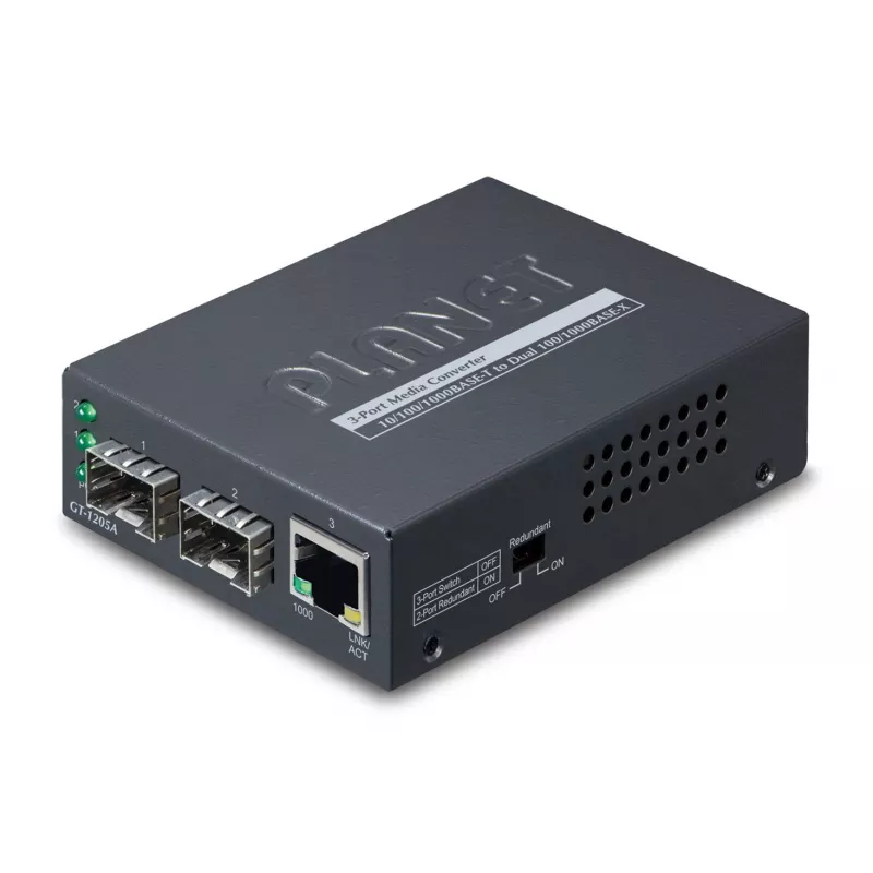 PLANET GT-1205A convertitore di rete 1000 Mbit/s nero