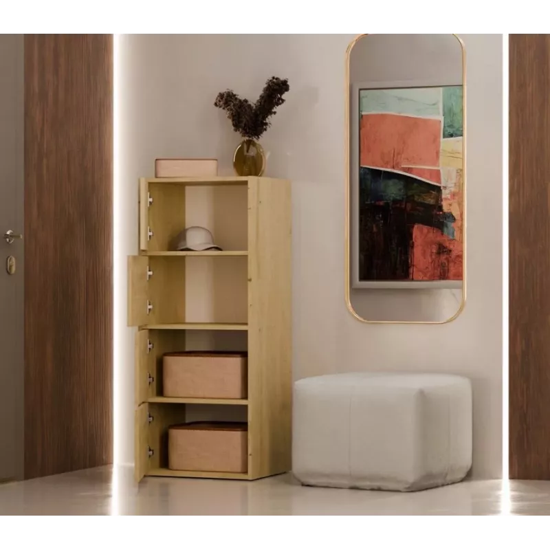 Comodino ALMA, antracite/rovere artisan