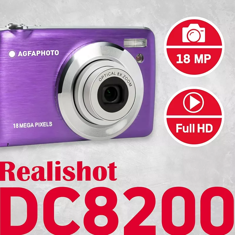 Agfa Photo DC8200 viola + custodia + scheda SD 16 GB