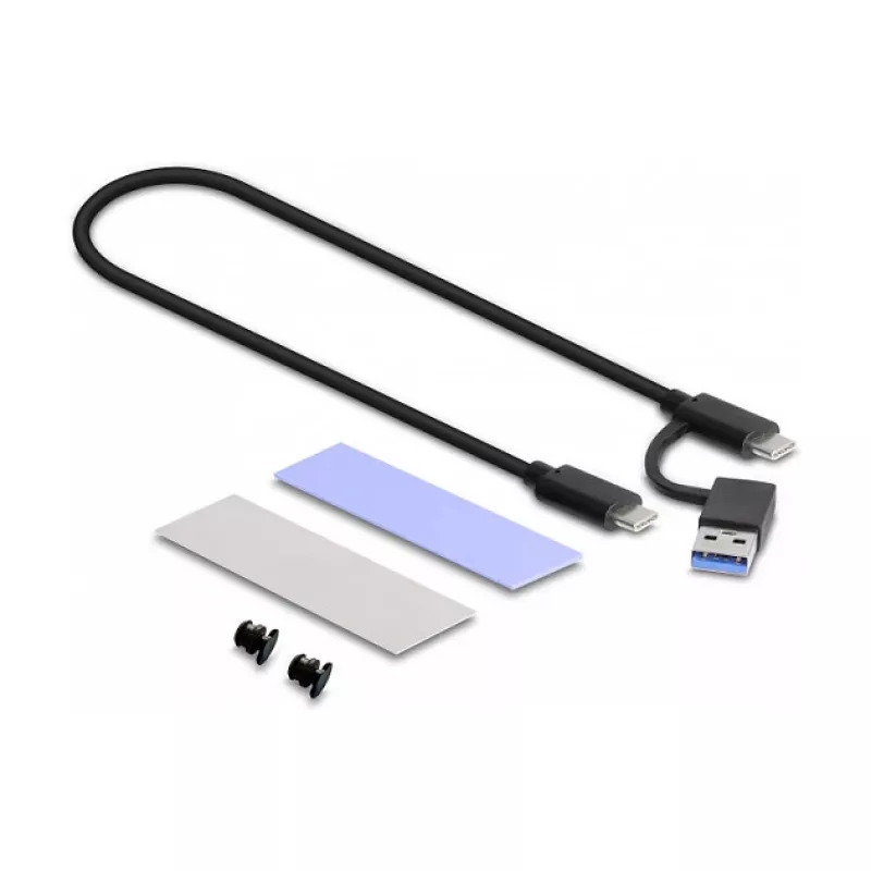 Case per SSD DeLOCK esterno USB Type-C combo per M.2 NVMe PCIe o SATA SSD senza attrezzi