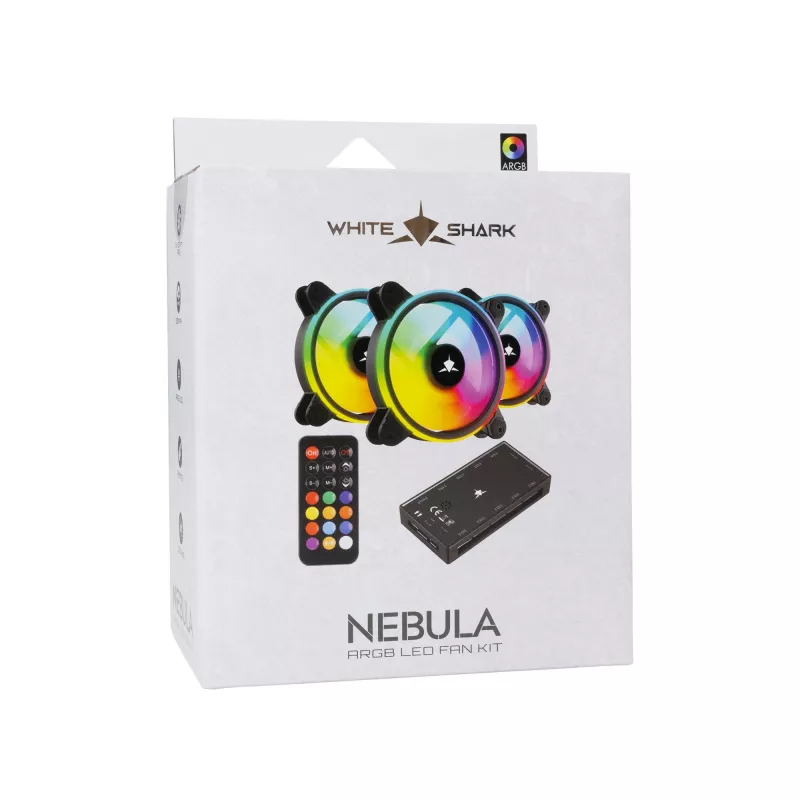 Kit ventole per case White Shark Nebula-2 nero – ventola ARGB 120 mm (kit)