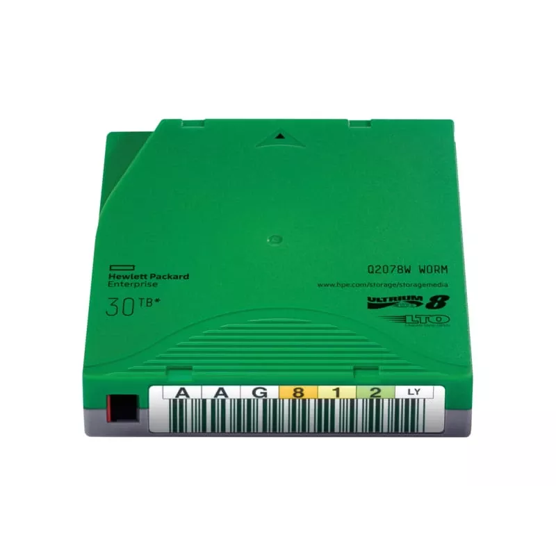 Hewlett Packard Enterprise HPE Ultrium WORM Data Cartridge - LTO Ultrium WORM 8 - 12TB / 30TB - etichette - verde (Q2078W)