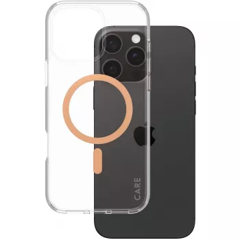 PanzerGlass CARE Urban Combat custodia trasparente con MagSafe Peachy iPhone 16 Pro Max