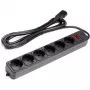 Prolunga UPS 3 m, 6 prese, con interruttore, nero