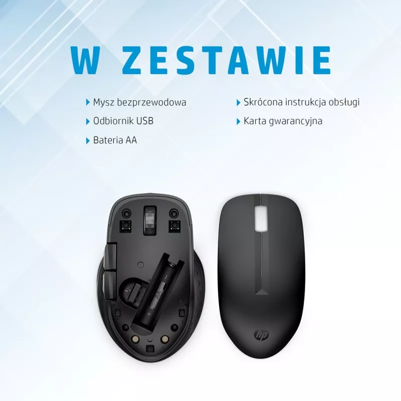 HP 435 mouse wireless multi-device, per destrimani e mancini, RF Wireless + Bluetooth, 4000 DPI, nero