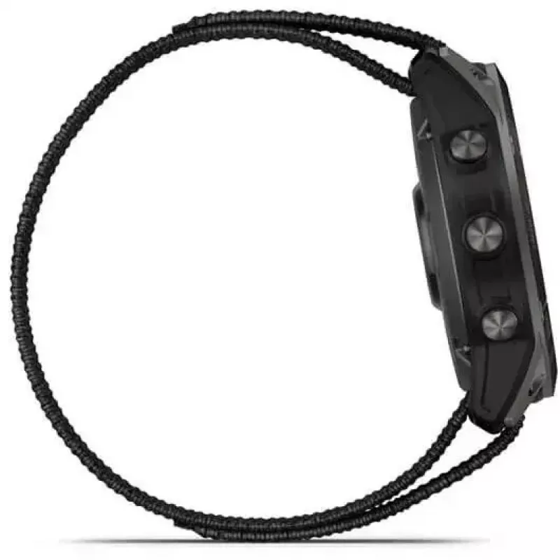 Orologio sportivo Garmin Enduro 2 Sapphire Solar 35 mm, schermo tattile MIP 1,4" 280 x 280, 32 GB, GPS, Wi-Fi, cassa in titanio DLC Carbon Grey, cinturino nero