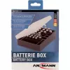 Ansmann Battery Box 48 Box per batterie per 24x AA, 16x AAA e 4x 9V, Nero/Trasparente