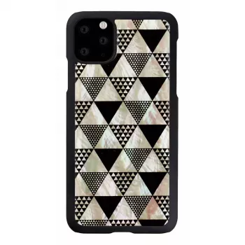 Custodia per smartphone iKins per iPhone 11 Pro Max, design piramidi nero, guscio rigido protettivo