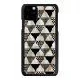 Custodia per smartphone iKins per iPhone 11 Pro Max, design piramidi nero, guscio rigido protettivo