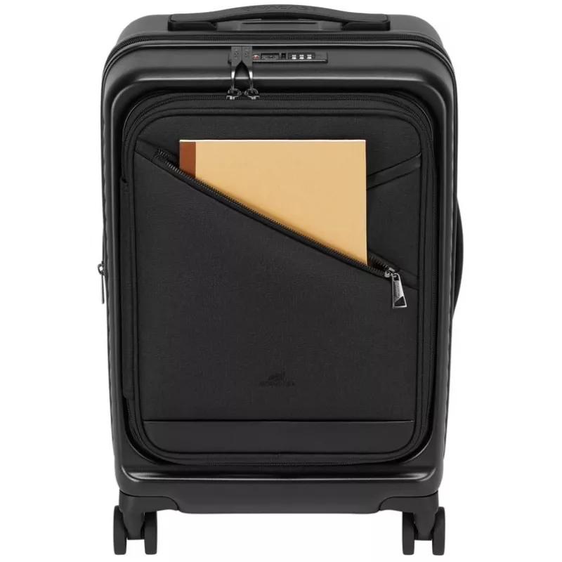 Trolley da cabina Rivacase 8180 Clark ECO – bagaglio a mano, guscio rigido, nero