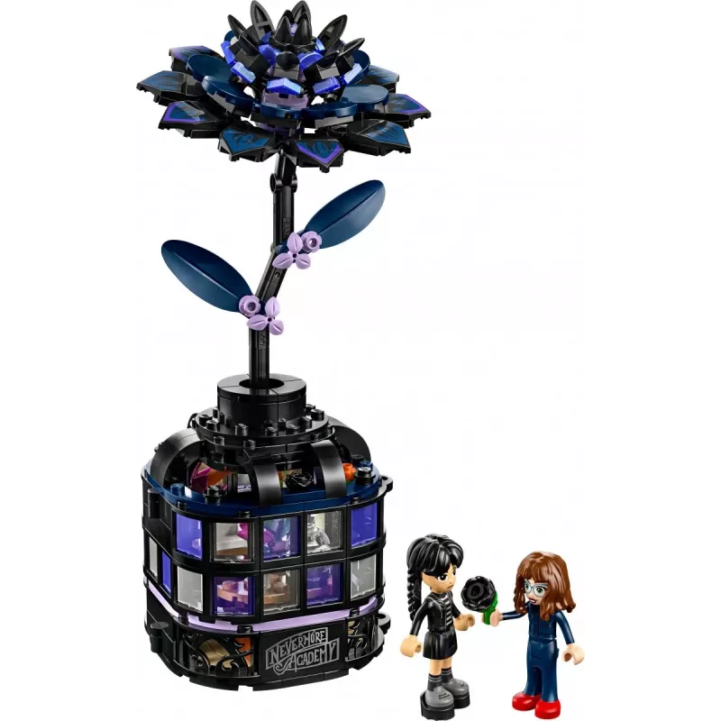 Set LEGO Wednesday 76784 fiore Dahlia nero — modello decorativo, 358 pezzi, 9+ anni