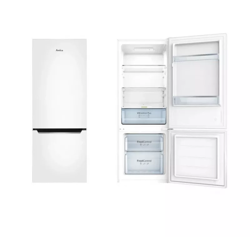 Amica FK244.4(E) frigorifero combinato a libera installazione, congelatore in basso, frigorifero da 153 l, congelatore da 52 l, FrostControl, classe energetica E