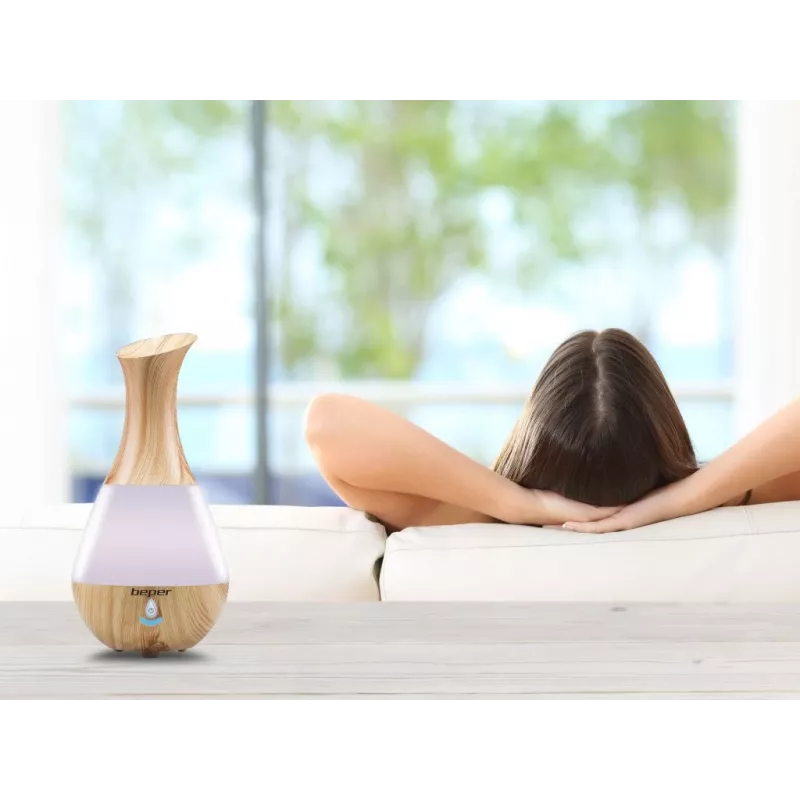 Beper 70.405 diffusore di aromi a ultrasuoni, 235 ml, luce LED a 7 colori, 4 W, spegnimento automatico