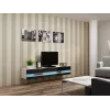 Supporto TV Cama Meble VIGO NEW 30/180/40, piano superiore bianco, struttura nero lucido, 1800×400×300 mm