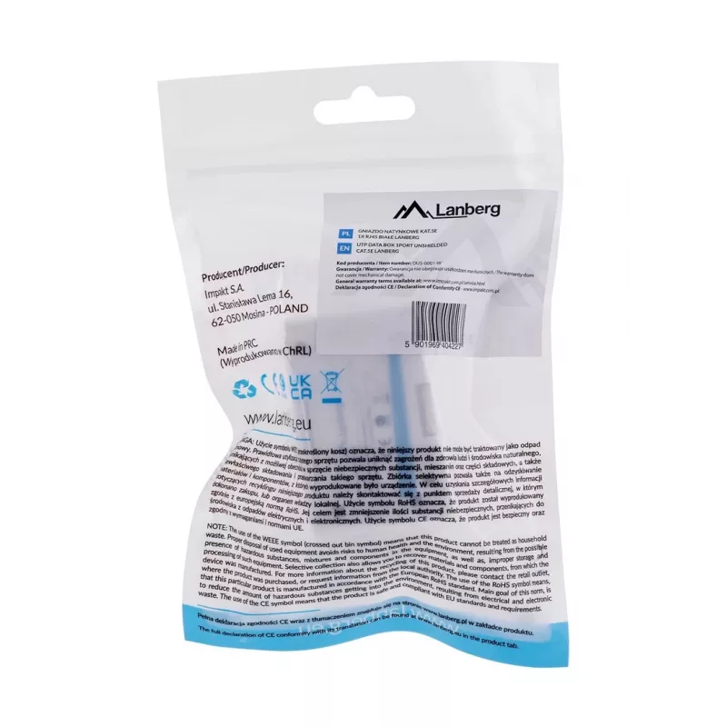 Presa di connessione Lanberg OU5-0001-W RJ-45 bianca