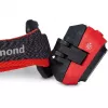 Lampada frontale Diamond Storm 450 nera con fascia frontale nera e rossa
