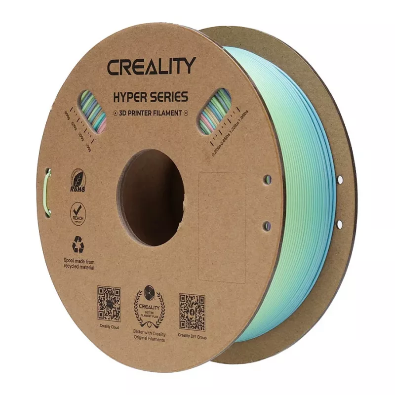 Filamento per stampante 3D Creality PLA 1,75 mm, 1 kg – blu/verde/rosa (Creality 3301010424)