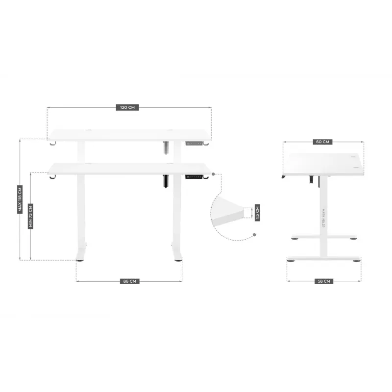 Scrivania elettrica MA-Leader 7.0 bianco