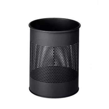 Cestino portarifiuti robusto - rotondo - 15 L - acciaio