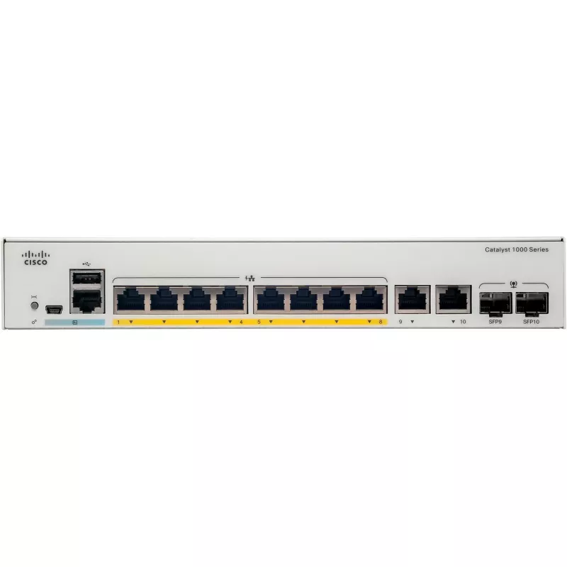 Catalyst 1000-8FP-E-2G-L - Switch - gestito - 8 x 10/100/1000 (PoE+)