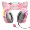 Cuffie Onikuma X15Pro cuffie gaming rosa orecchie di gatto
