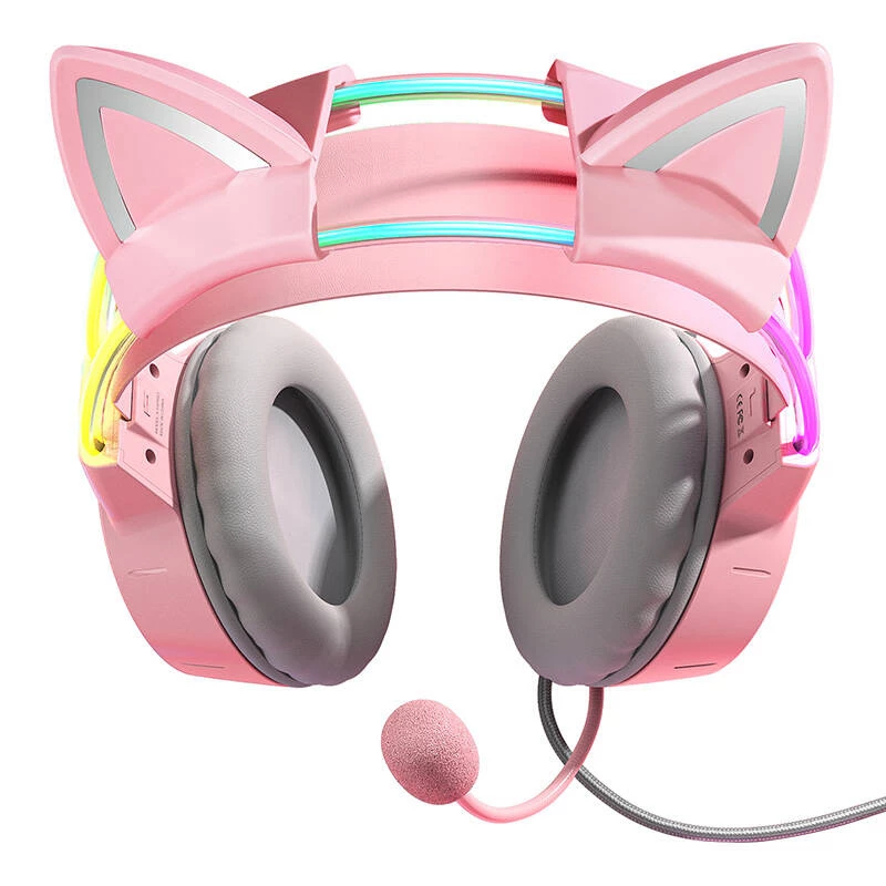 Cuffie Onikuma X15Pro cuffie gaming rosa orecchie di gatto